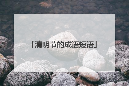 清明节的成语短语