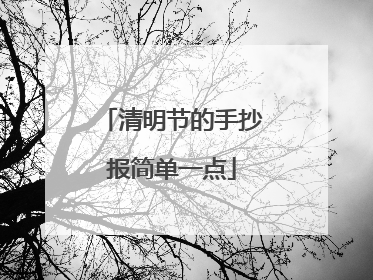 清明节的手抄报简单一点