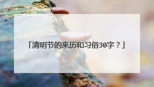 清明节的来历和习俗30字?
