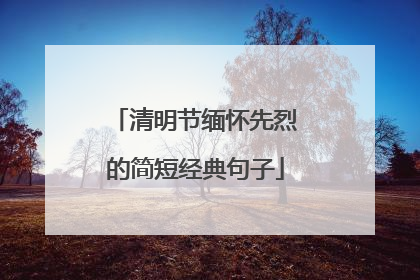 清明节缅怀先烈的简短经典句子