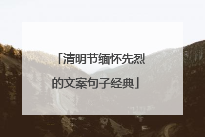 清明节缅怀先烈的文案句子经典