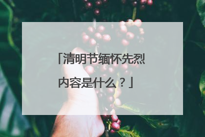清明节缅怀先烈内容是什么？