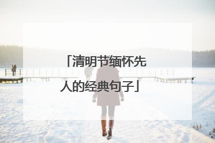 清明节缅怀先人的经典句子