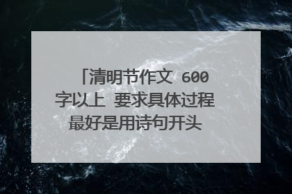 清明节作文 600字以上 要求具体过程 最好是用诗句开头 结尾有感想 写得好再追加分 谢谢!!