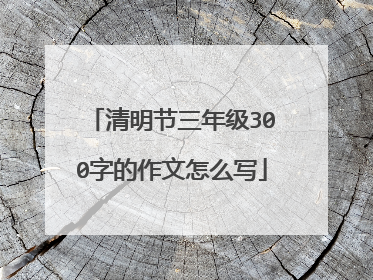 清明节三年级300字的作文怎么写