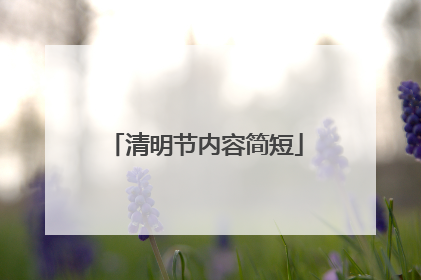 清明节内容简短