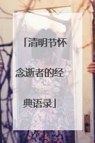 清明节怀念逝者的经典语录