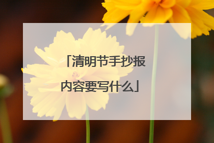 清明节手抄报内容要写什么