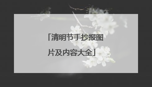 清明节手抄报图片及内容大全