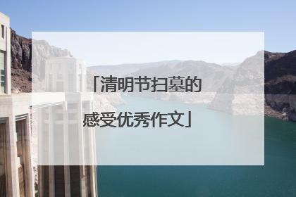 清明节扫墓的感受优秀作文
