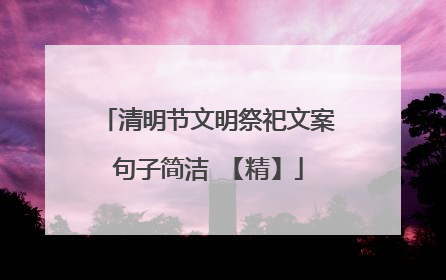 清明节文明祭祀文案句子简洁 【精】