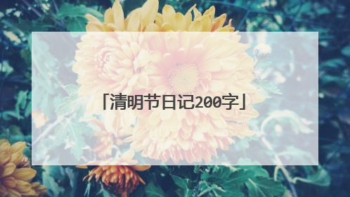 清明节日记200字