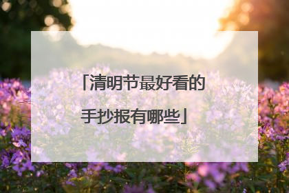 清明节最好看的手抄报有哪些