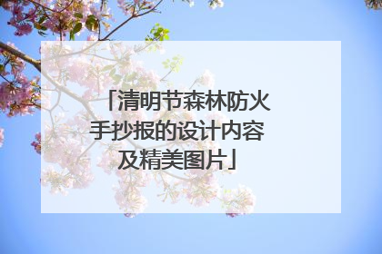 清明节森林防火手抄报的设计内容及精美图片