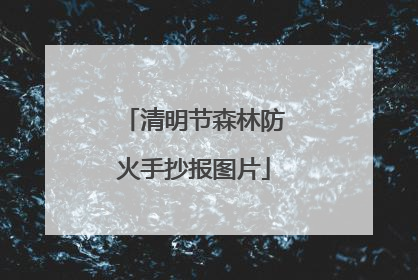 清明节森林防火手抄报图片