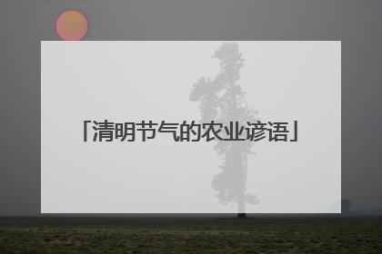 清明节气的农业谚语