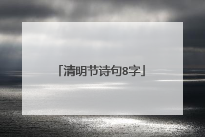 清明节诗句8字