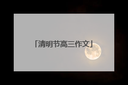 清明节高三作文