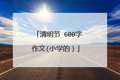 清明节 600字作文(小学的）