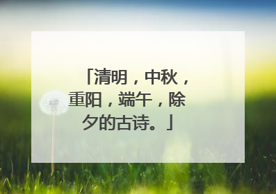 清明，中秋，重阳，端午，除夕的古诗。