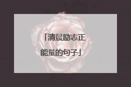 清晨励志正能量的句子