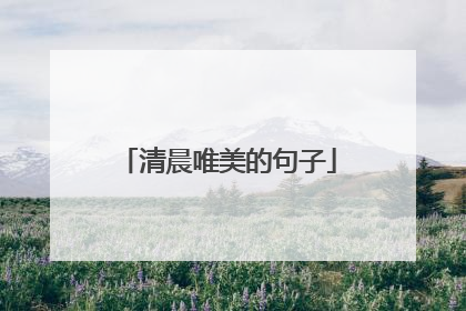清晨唯美的句子