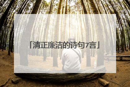 清正廉洁的诗句7言