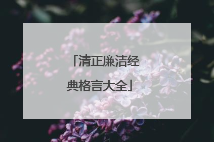 清正廉洁经典格言大全