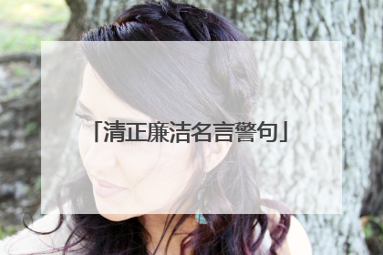 清正廉洁名言警句