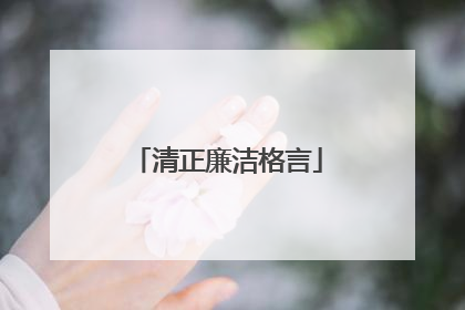 清正廉洁格言