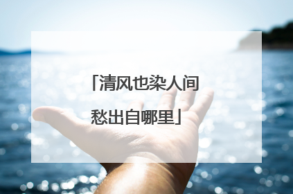 清风也染人间愁出自哪里