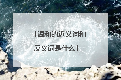 温和的近义词和反义词是什么