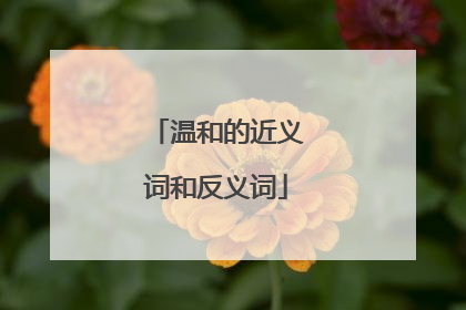温和的近义词和反义词