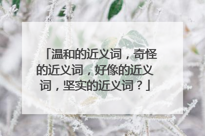 温和的近义词，奇怪的近义词，好像的近义词，坚实的近义词？