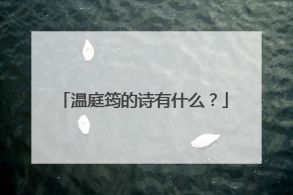 温庭筠的诗有什么？