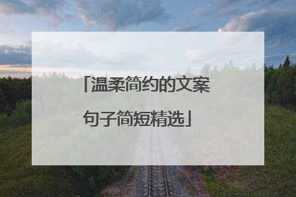 温柔简约的文案句子简短精选