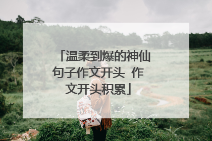 温柔到爆的神仙句子作文开头 作文开头积累