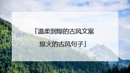温柔到爆的古风文案 爆火的古风句子