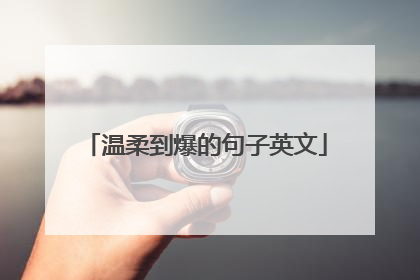 温柔到爆的句子英文