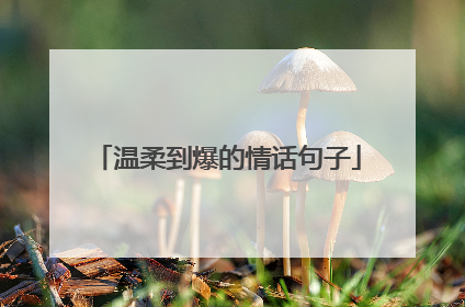 温柔到爆的情话句子