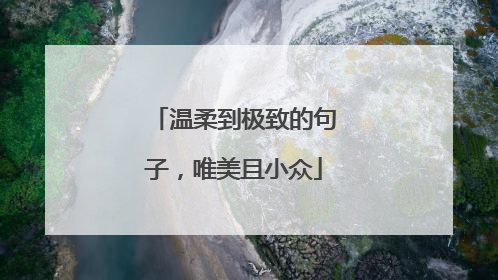 温柔到极致的句子,唯美且小众