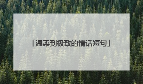 温柔到极致的情话短句