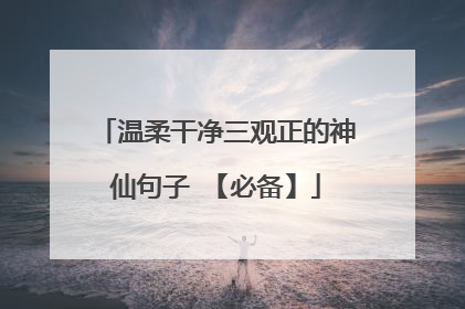 温柔干净三观正的神仙句子 【必备】