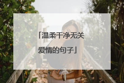 温柔干净无关爱情的句子