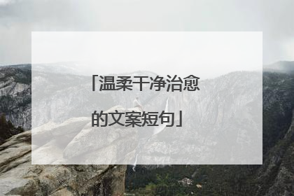 温柔干净治愈的文案短句