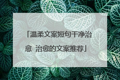 温柔文案短句干净治愈 治愈的文案推荐