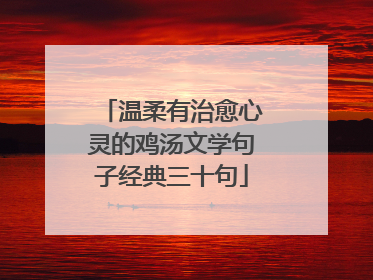 温柔有治愈心灵的鸡汤文学句子经典三十句