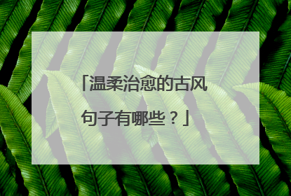 温柔治愈的古风句子有哪些？