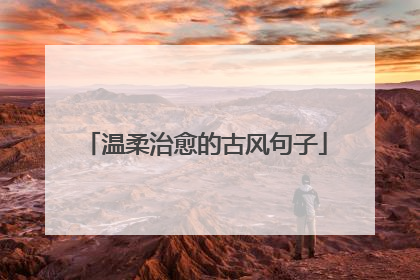 温柔治愈的古风句子