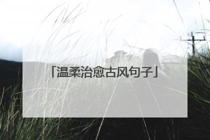 温柔治愈古风句子